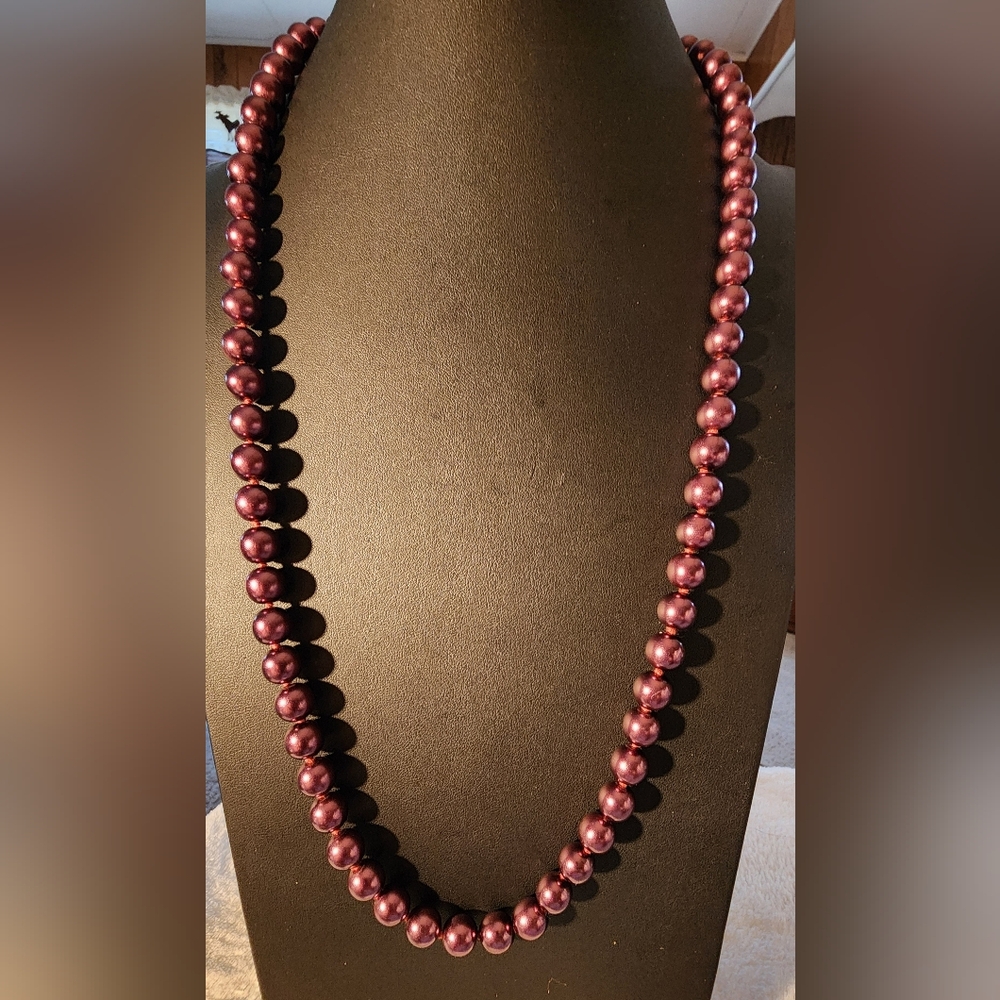 Vtg Joan Rivers Classics 30"Purple Bead Necklace – Elegant Statement Strand NWOT